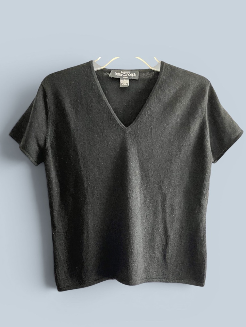 Bloomingdale's Cashmere Petite Concepts Vintage Short Sleeve Sweater Size LP
